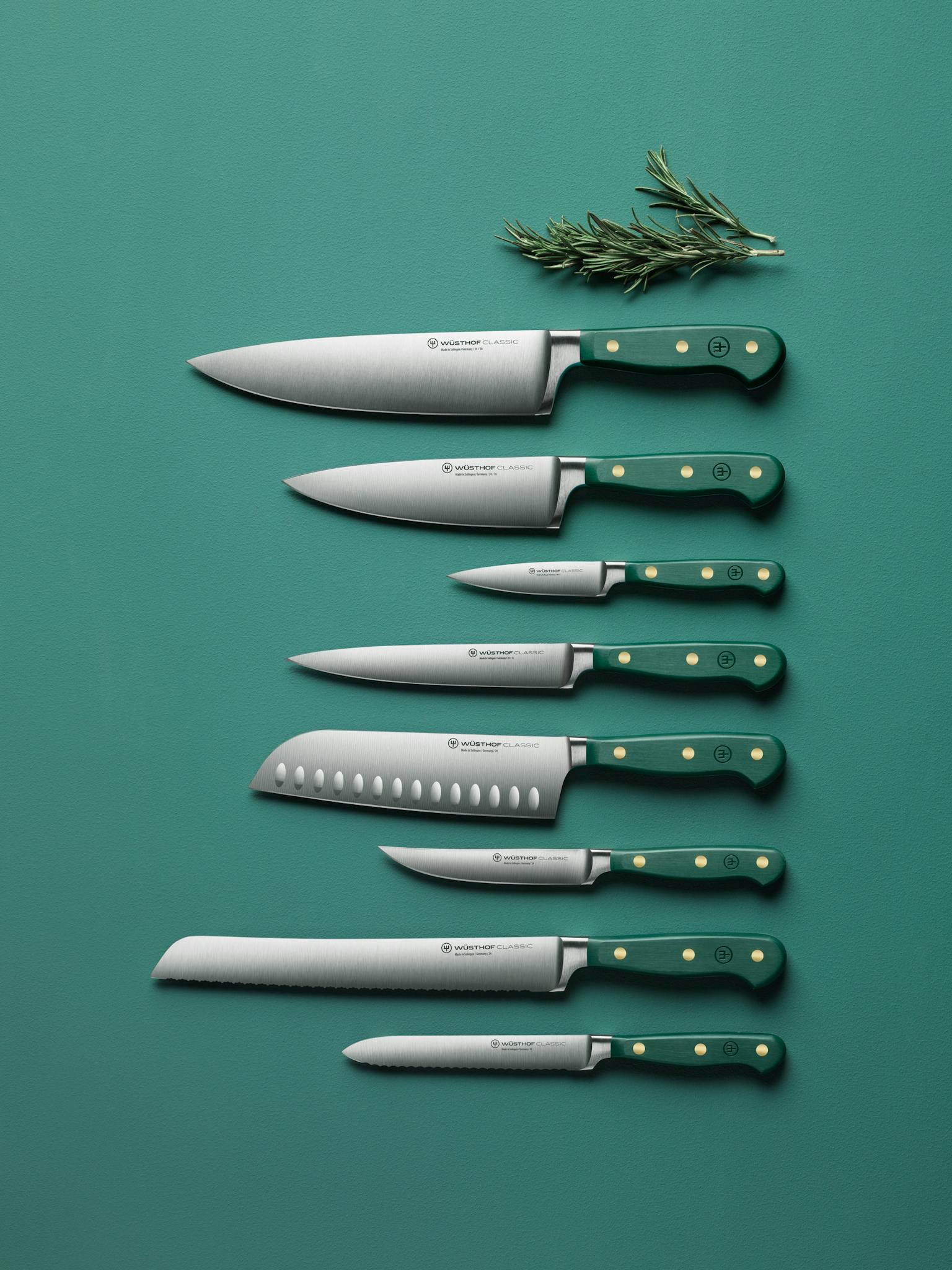 Wusthof Classic Colour Fresh Rosemary Double-Serrated Bread Knife 23cm