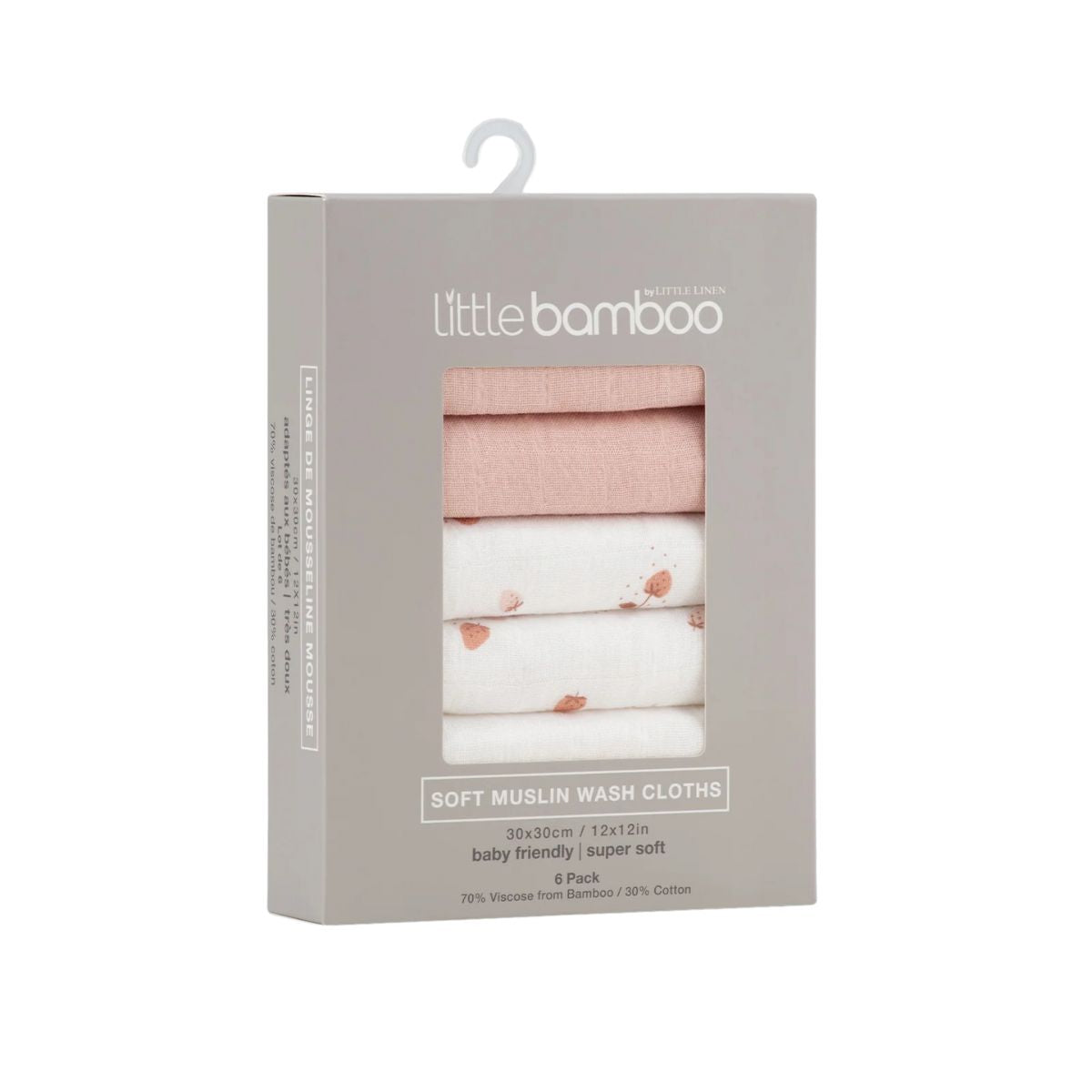 Little Bamboo Muslin Washers Dusty Rose 6 Pack | Minimax