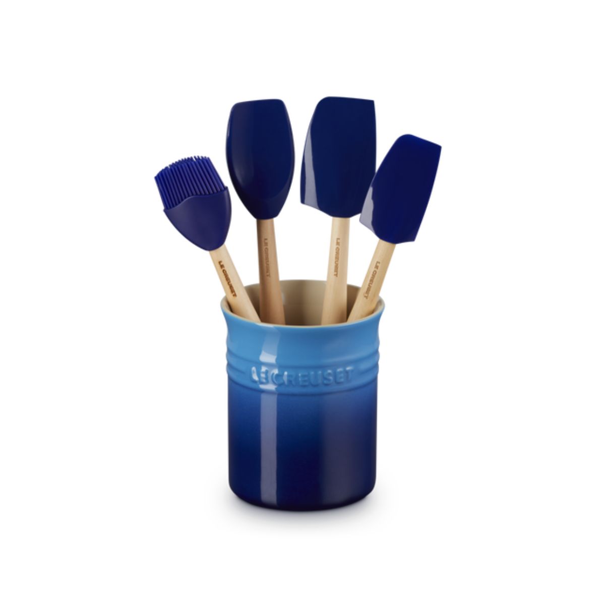 Le Creuset Spatula Set with Crock Azure (5 Piece) | Minimax