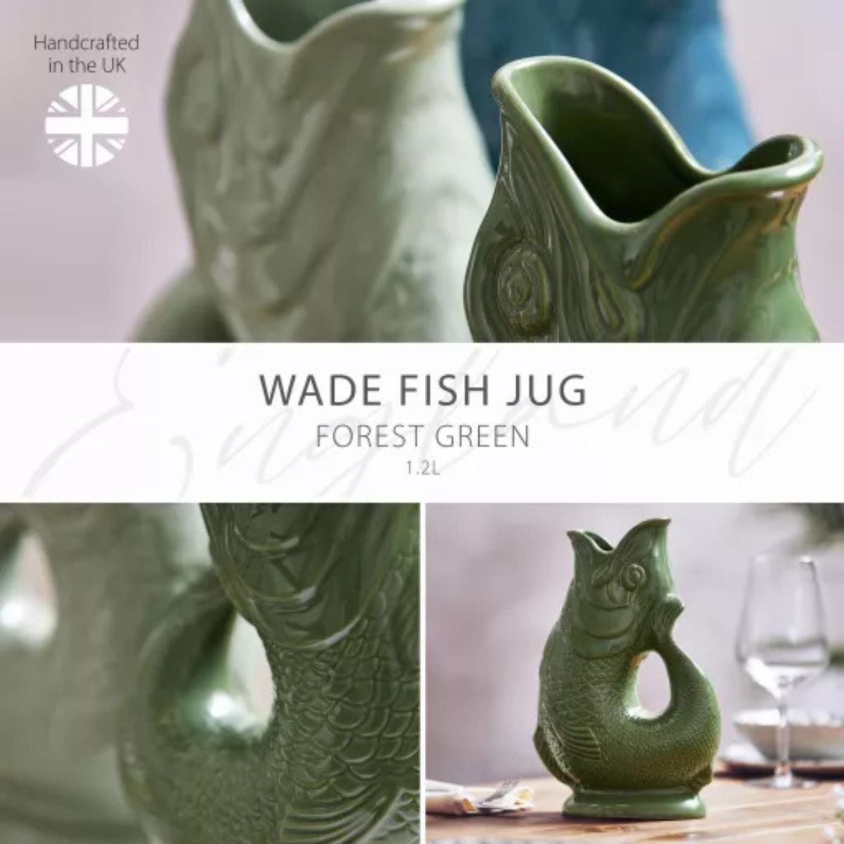 Wade Pottery Fish Jug Green 1.2L | Minimax