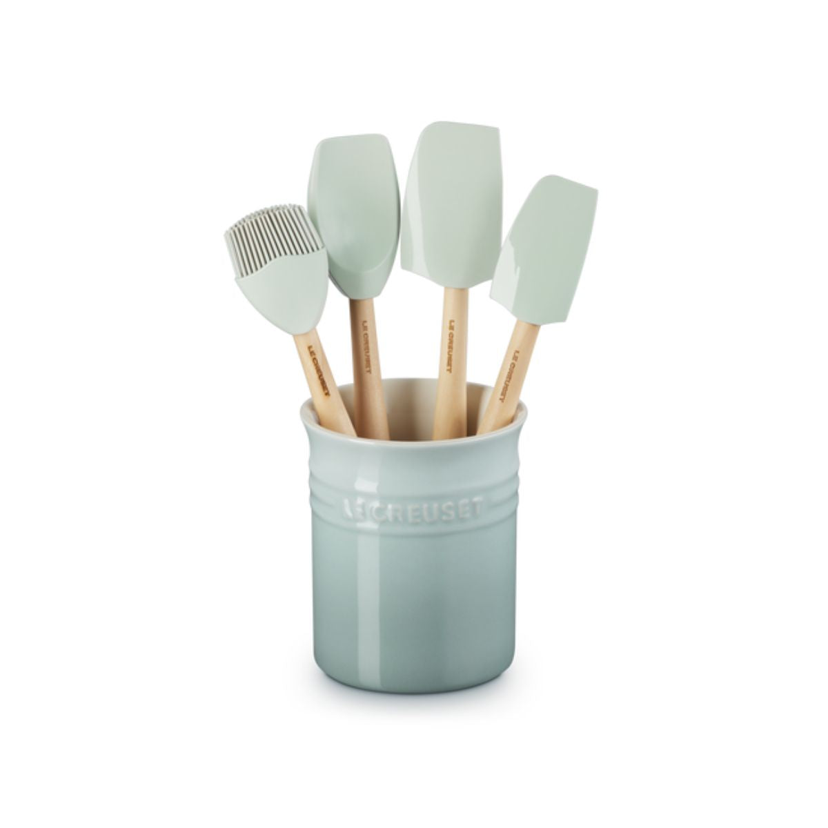 Le Creuset Spatula Set with Crock Sea Salt (5 Piece) | Minimax