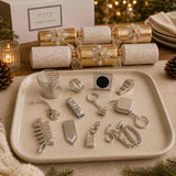 Pure Christmas Snowflake Crackers Platinum Gold Pearl 36cm (Set of 6) | Minimax