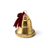 Noel Jingle Velvet Ribbed Top Bell Gold 22x27cm