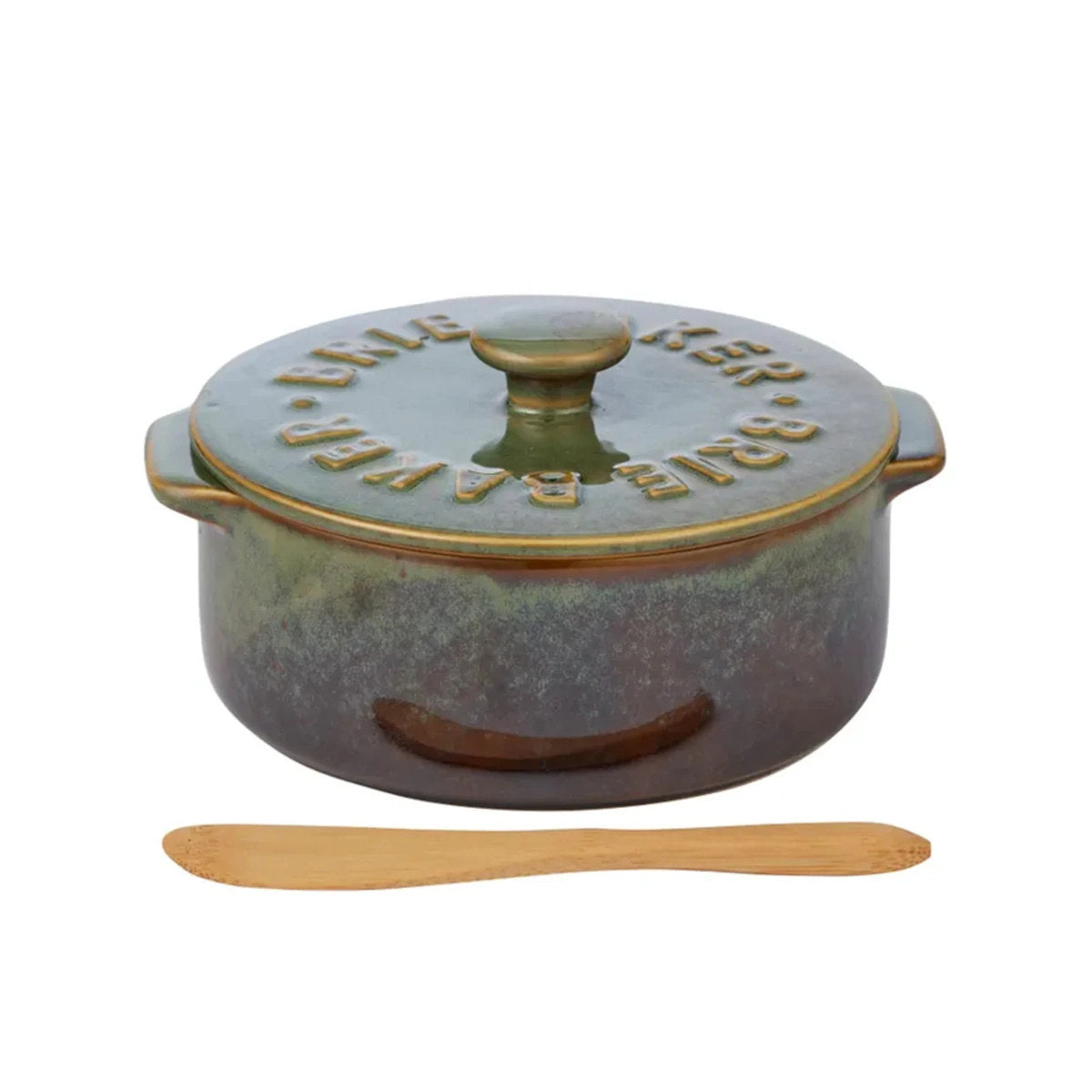 Assemble Loire Ceramic Brie Baker Olive 13.5x 16x 7.5cm