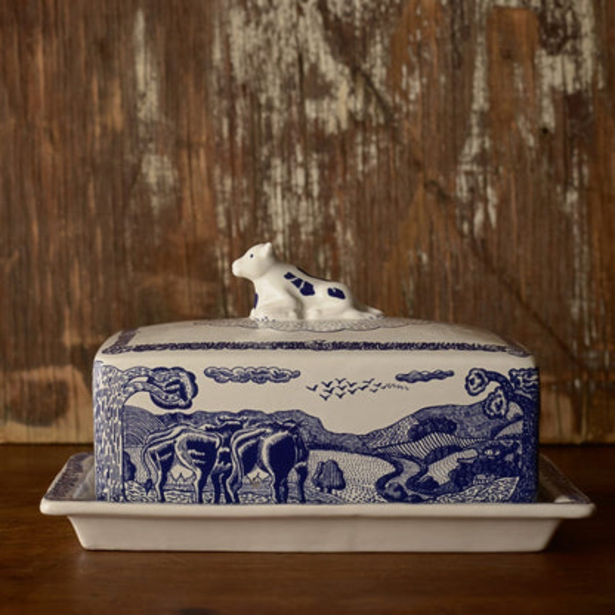 The Fine Cheese Co. Ceramic Butter Dish | Minimax - with wooden background