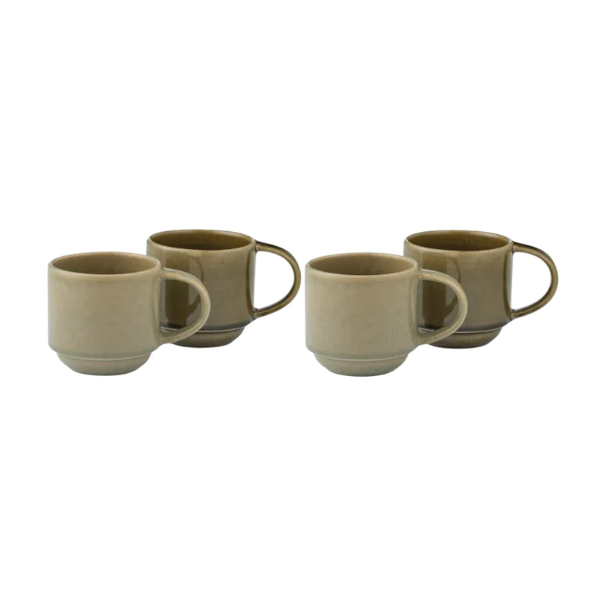 Assemble Calice Ceramic Mug Olive 9x9cm (Set of 4) | Minimax