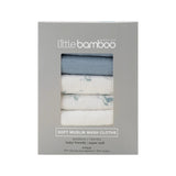 Little Bamboo Muslin Washer Retro Blue 6 Pack | Minimax