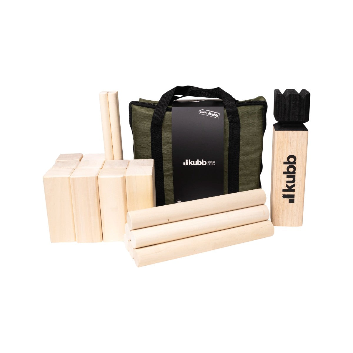 Planet Finska Kubb Original in Green Travel Bag Black Crown | Minimax