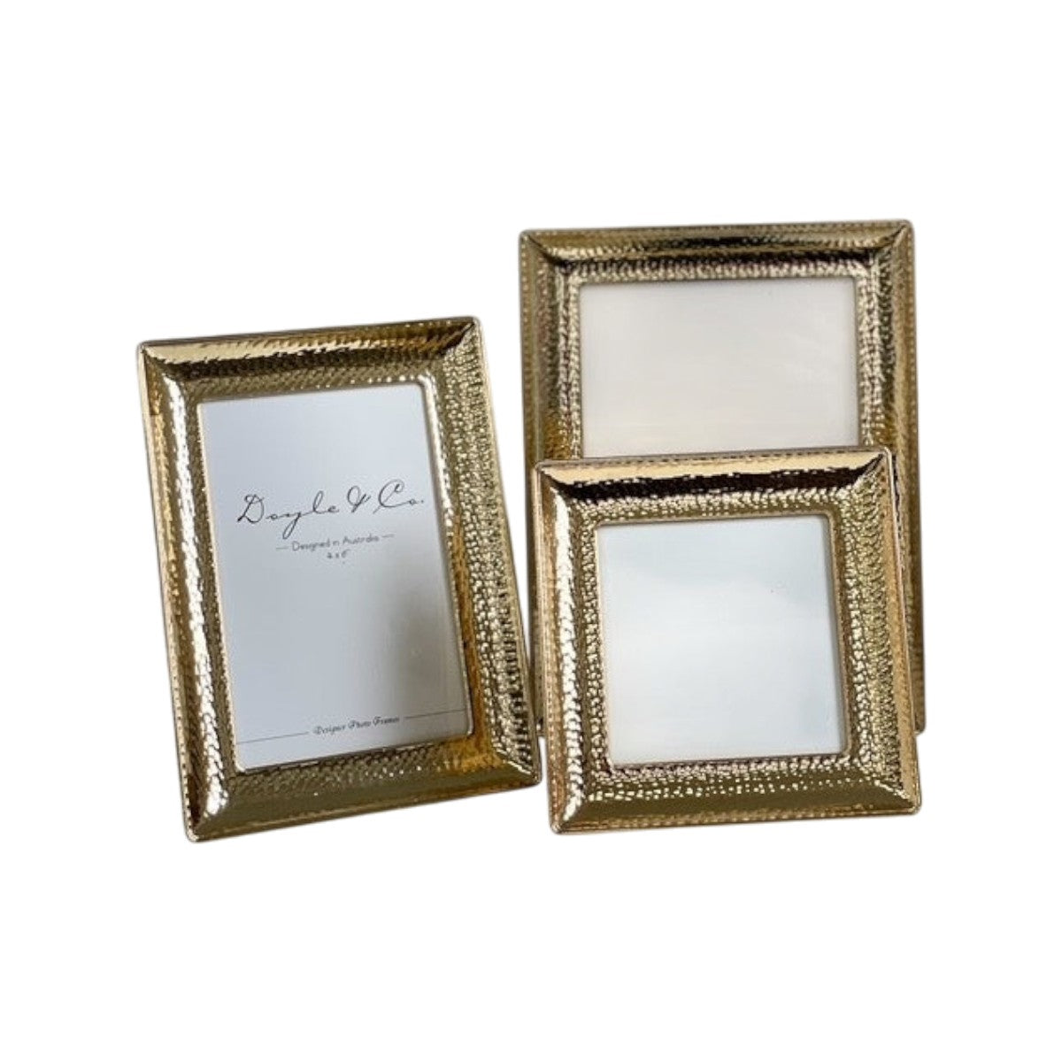 Flair Gifts Wide Border Hammer Frame Gold 4×4" | Minimax