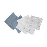 Little Bamboo Muslin Washer Retro Blue 6 Pack | Minimax