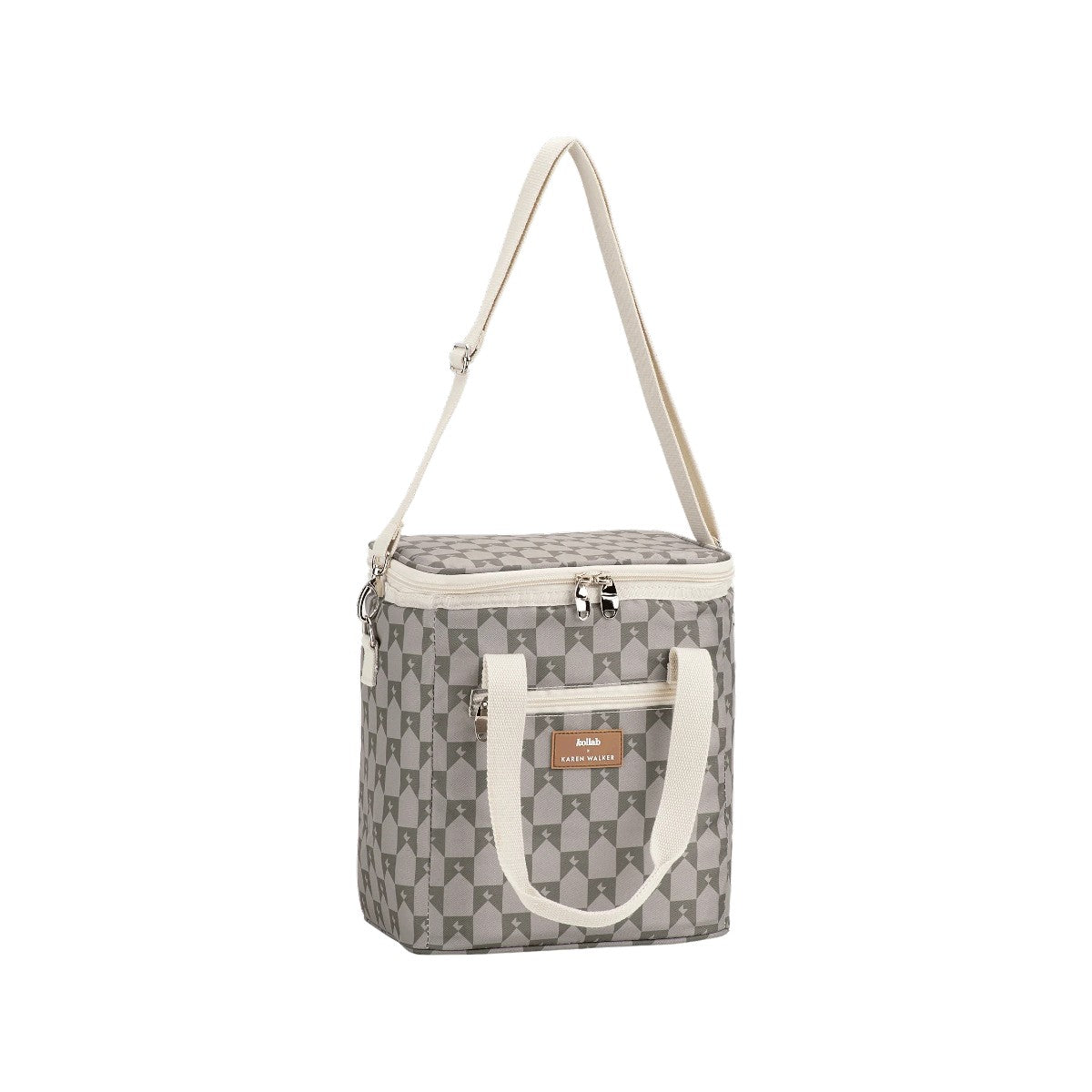 Kollab x Karen Walker Mini Cooler Sage Monogram | Minimax - full view with white background