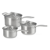 Le Creuset Essential 3-ply Stainless Steel 3-piece Saucepan Set | Minimax