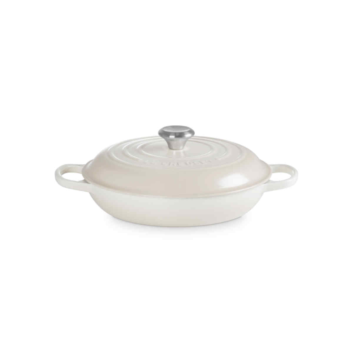 Le Creuset Signature Cast Iron Shallow Casserole Meringue 28cm | Minimax