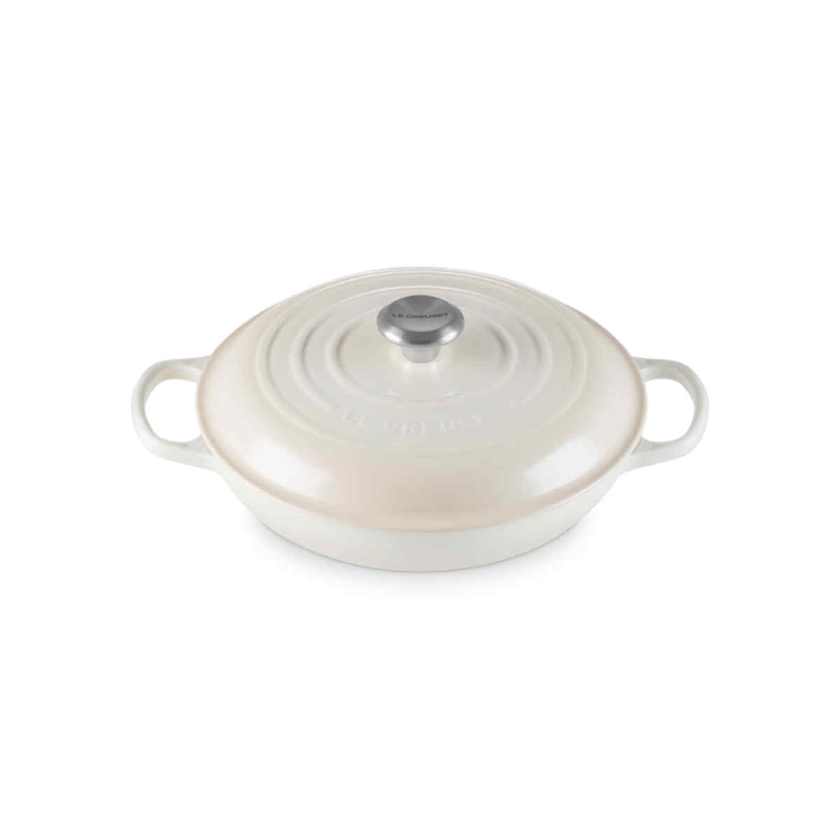 Le Creuset Signature Cast Iron Shallow Casserole Meringue 28cm | Minimax