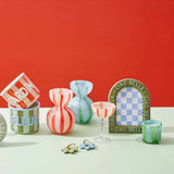 Coast to Coast Bobbi Pink/Red Stripe Glass Vase 13x18cm | Minimax