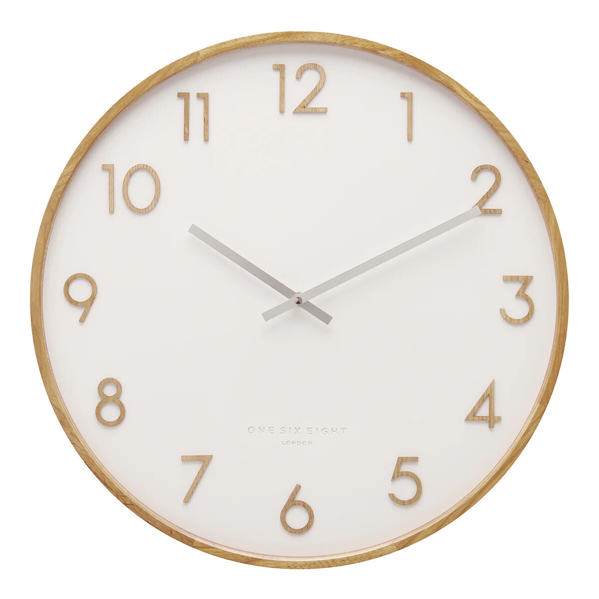 One Six Eight London Scarlett Wood Wall Clock White 35cm | Minimax