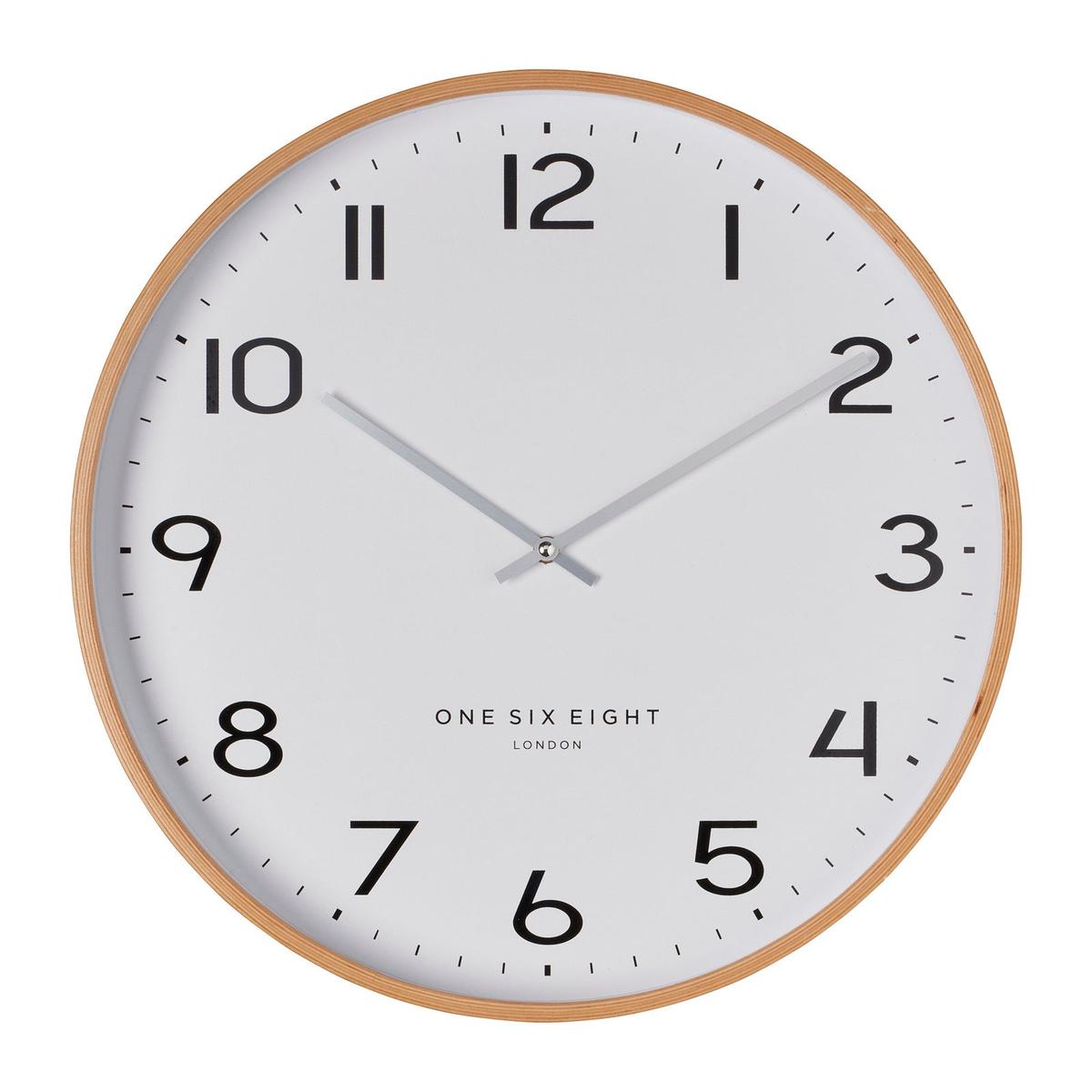 One Six Eight London Olivia Wood Wall Clock White 41cm | Minimax