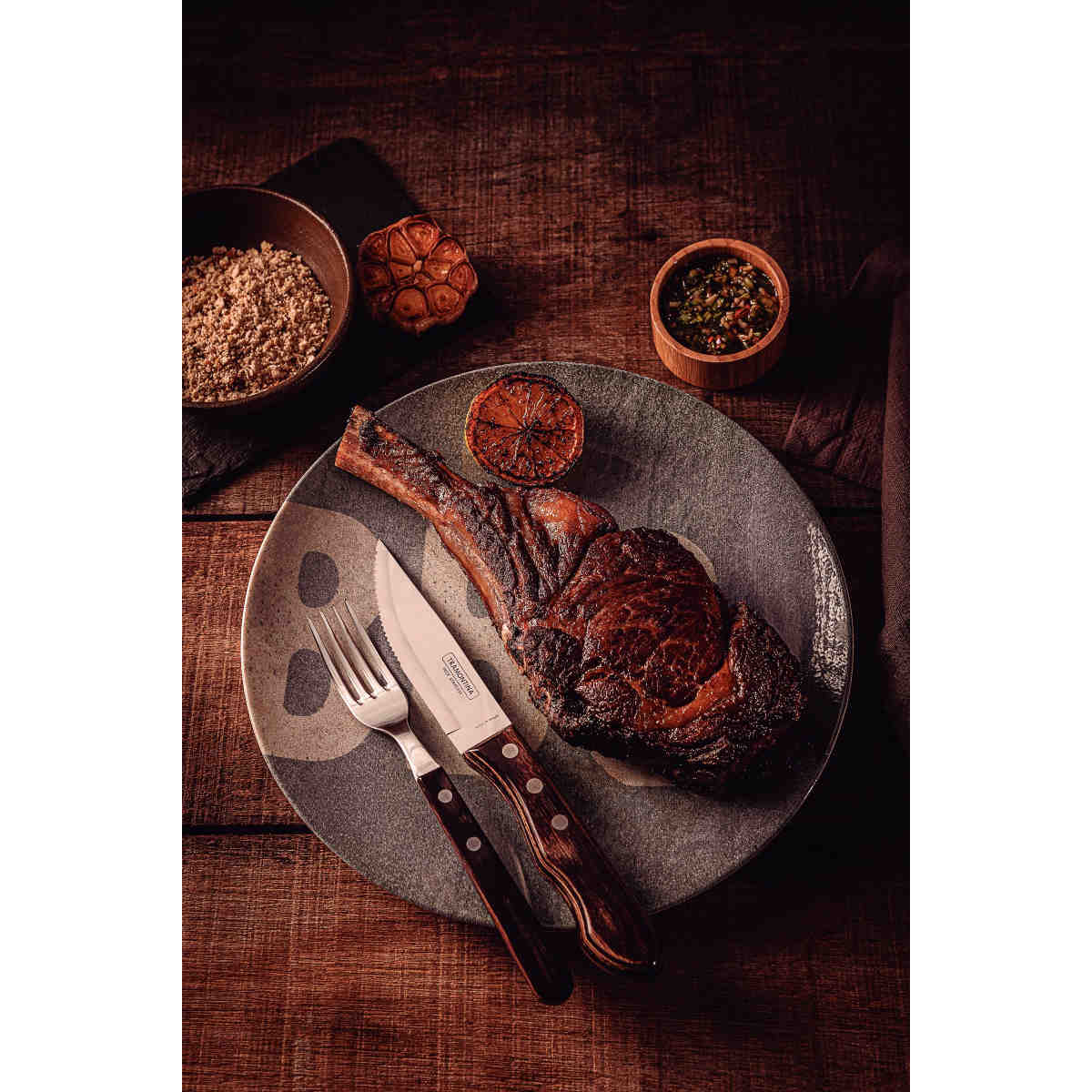 Tramontina Stainless Steel Steak Knife Brown Set of 4 | Minimax