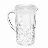 Saltwater unbreakable embossed clear pitcher with lid 2.1L, front view