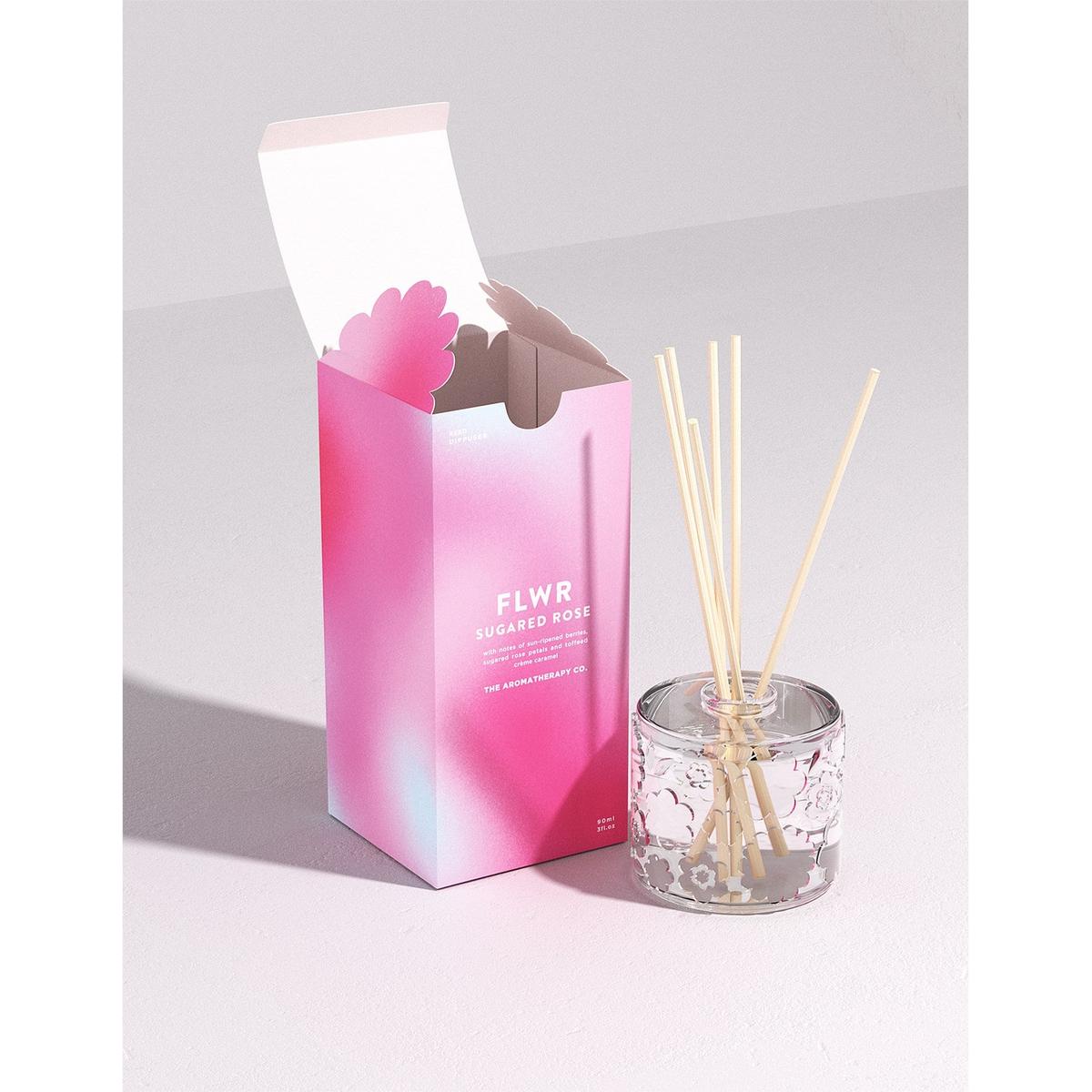 The Aromatherapy Co. FLWR Sugared Rose Reed Diffuser 90ml | Minimax - Gray background