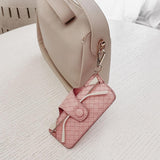 Louenhide Skittle Sunglass Case Woven Pastel Pink featuring textured weave and gold clip