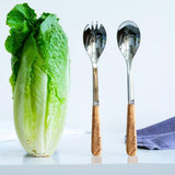 Sabre Lavandou Salad Server Olive Wood Set 2 Piece 26cm | Minimax -with a lettuce 