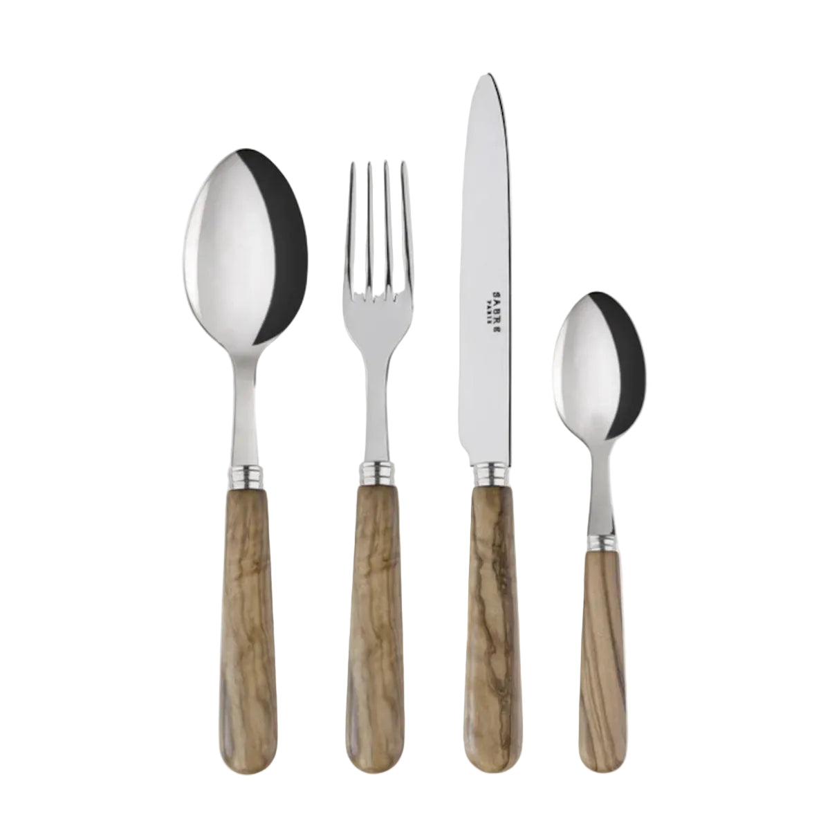 Sabre Paris Lavandou Cutlery Set Olive Wood 4pc | Minimax