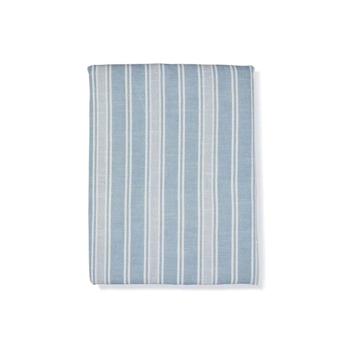 Madras Link Hayman Blue Tablecloth 150x230cm – rectangular cotton-blend tablecloth with classic blue and white striped coastal design