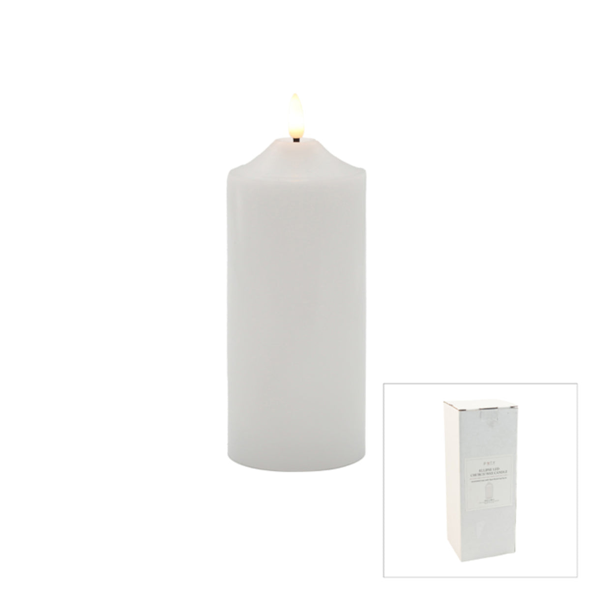 Pure Christmas Ellipse LED Church Flameless Candle White 7.5 x 15cm | Minimax