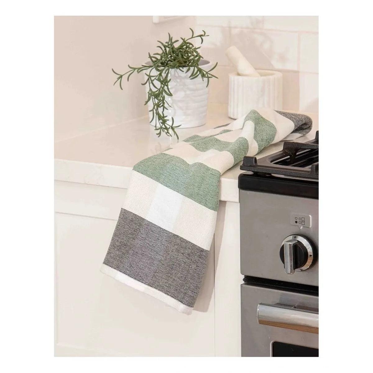 Ladelle Bailie Terry Tea Towel Charcoal Set of 2 | Minimax - put in a kitchen counter