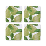 Madras Link Pear Designed Square Coaster 10cm (Set of 4) | Minimax