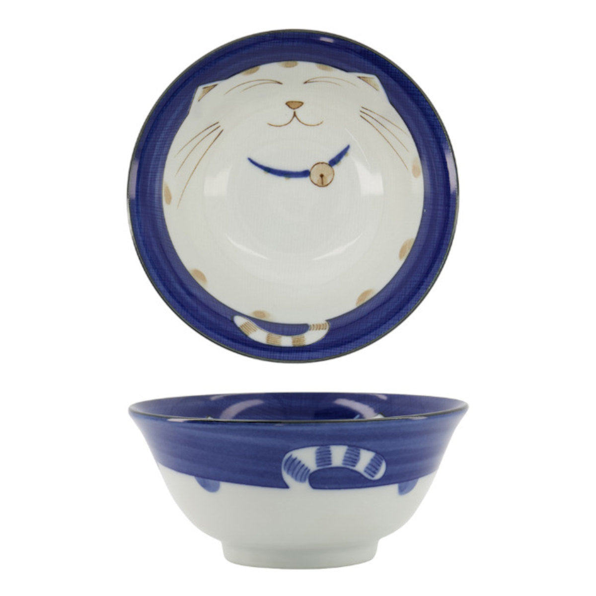 Tokyo Design Studio Kawaii Cat Neko Tayo Bowl Blue 13cm