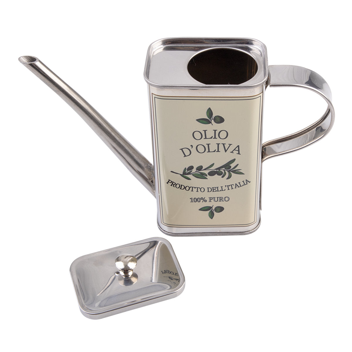 Alfresco Lane Stainless Steel Decorative Rectangular Oil Can 500ml