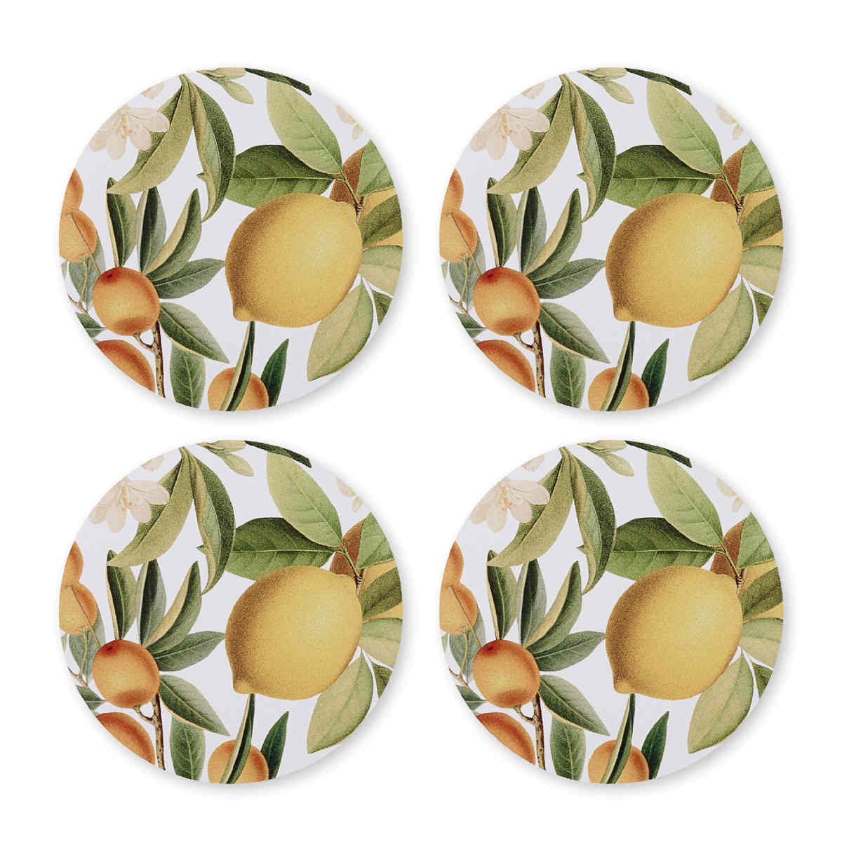 Madras Link Citrus Round Coaster Set of 4