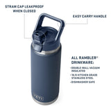 YETI Rambler Straw Bottle Navy 769ml | Minimax