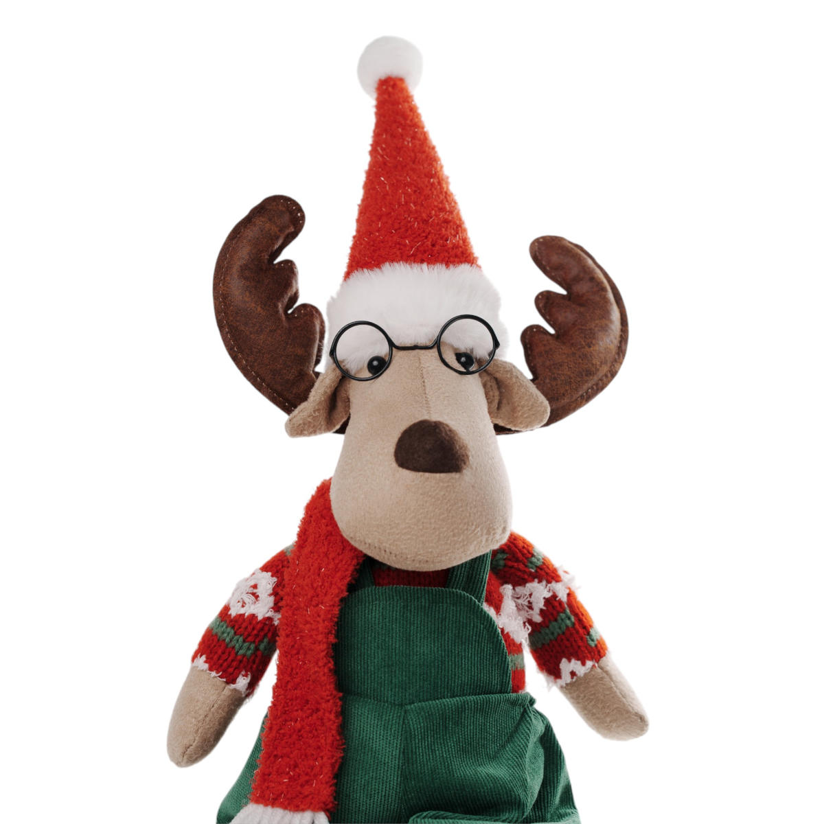 Noel Milton Sitting Moose Christmas Decoration Green/Red 60cm | Minimax