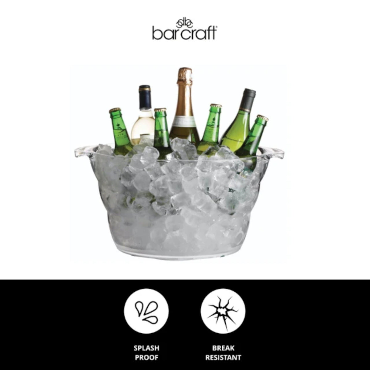 BarCraft Oval Drinks Cooler Acrylic Large