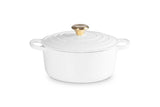 Le Creuset Signature Cast Iron Round Casserole White 24cm (4.2L) | Minimax