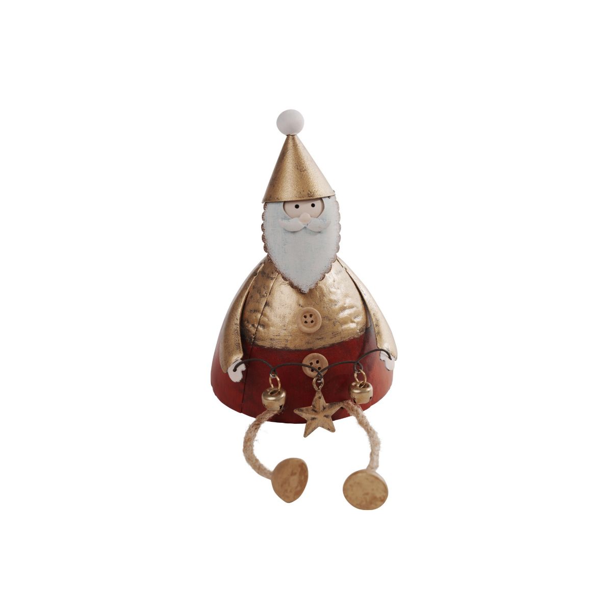 Noel Sitting Santa Gold Red 23cm