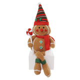 Noel George Sitting Gingerbread Man Christmas Decoration Brown/Green/Red 60cm | Minimax