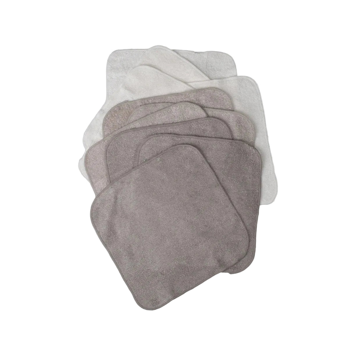 Little Bamboo Baby Towelling Washer Stone Grey (Pack of 10) | Minimax