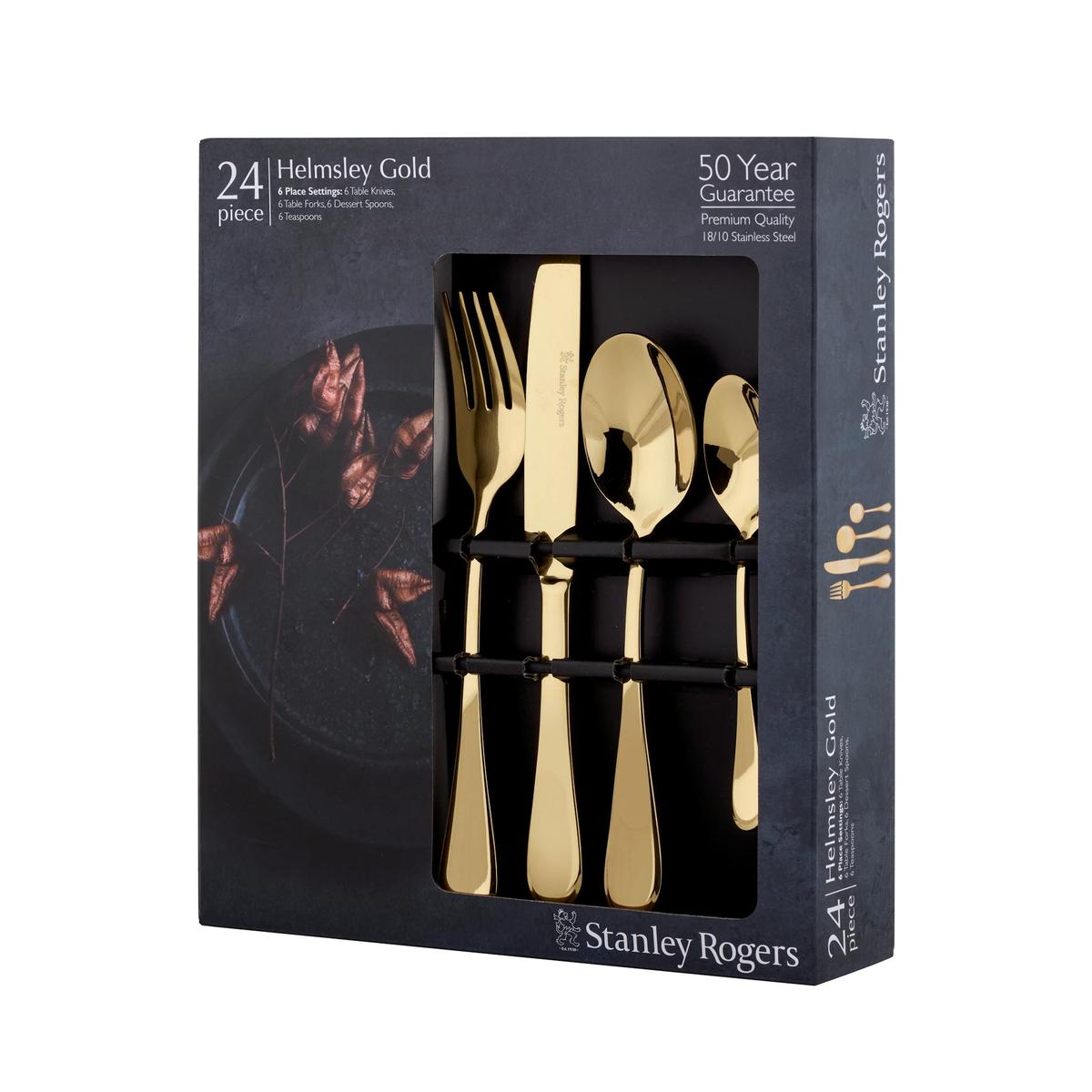 Stanley Rogers Helmsley Gold 18/10 24 Pieces Cutlery Set