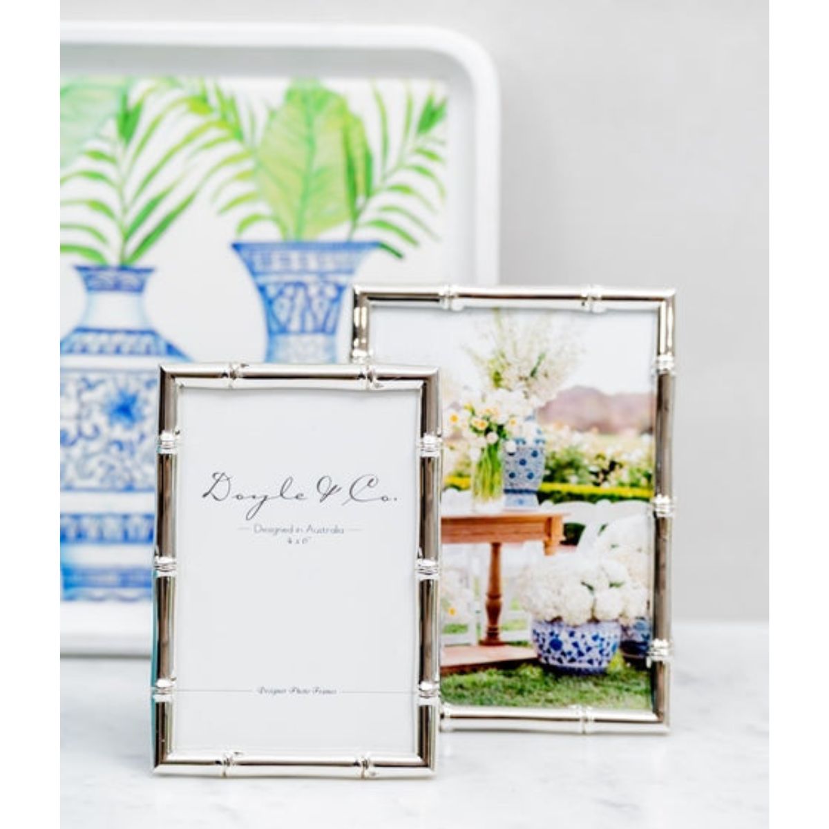 Flair Gifts Silver Plated Bamboo Frame 4x6" | Minimax