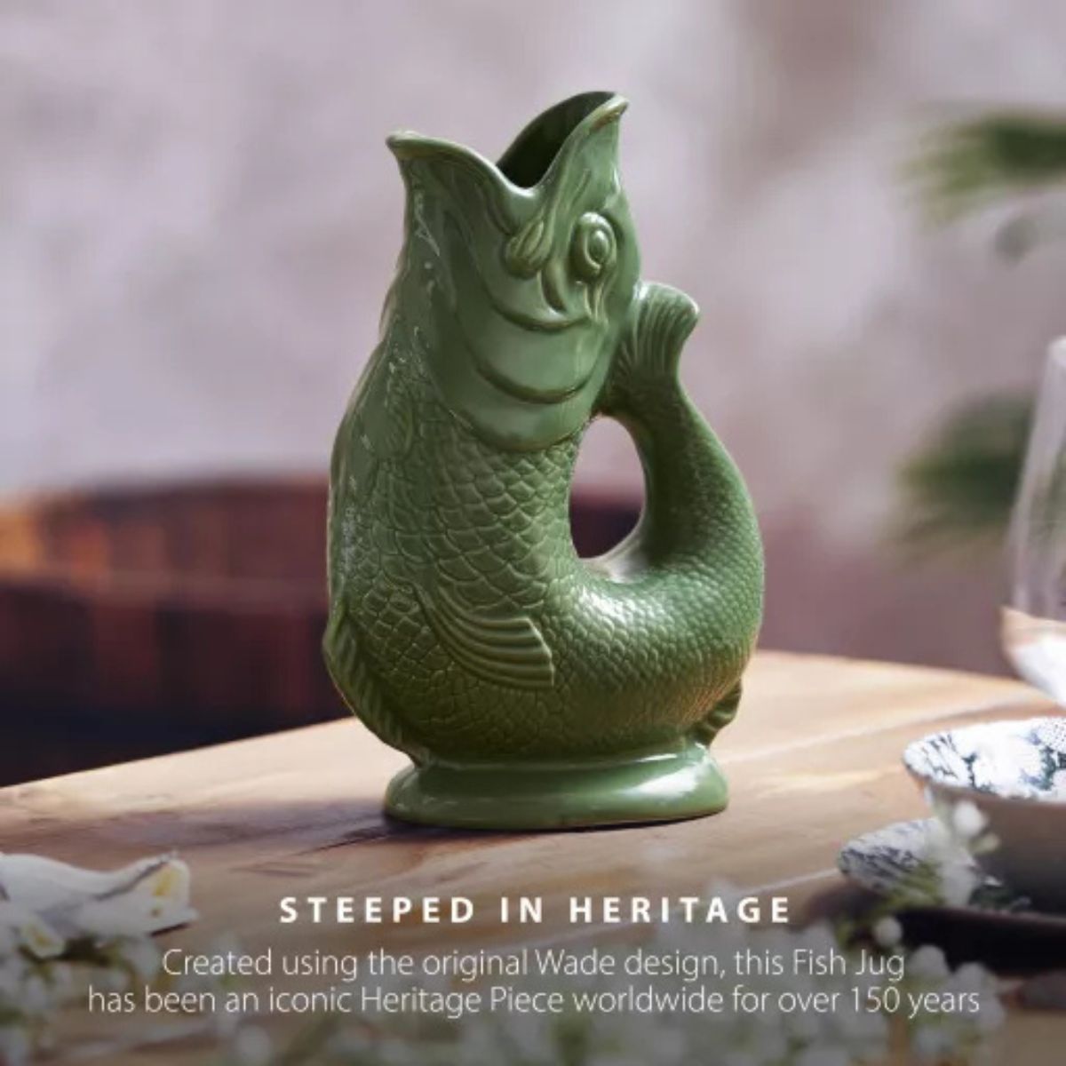 Wade Pottery Fish Jug Green 1.2L | Minimax