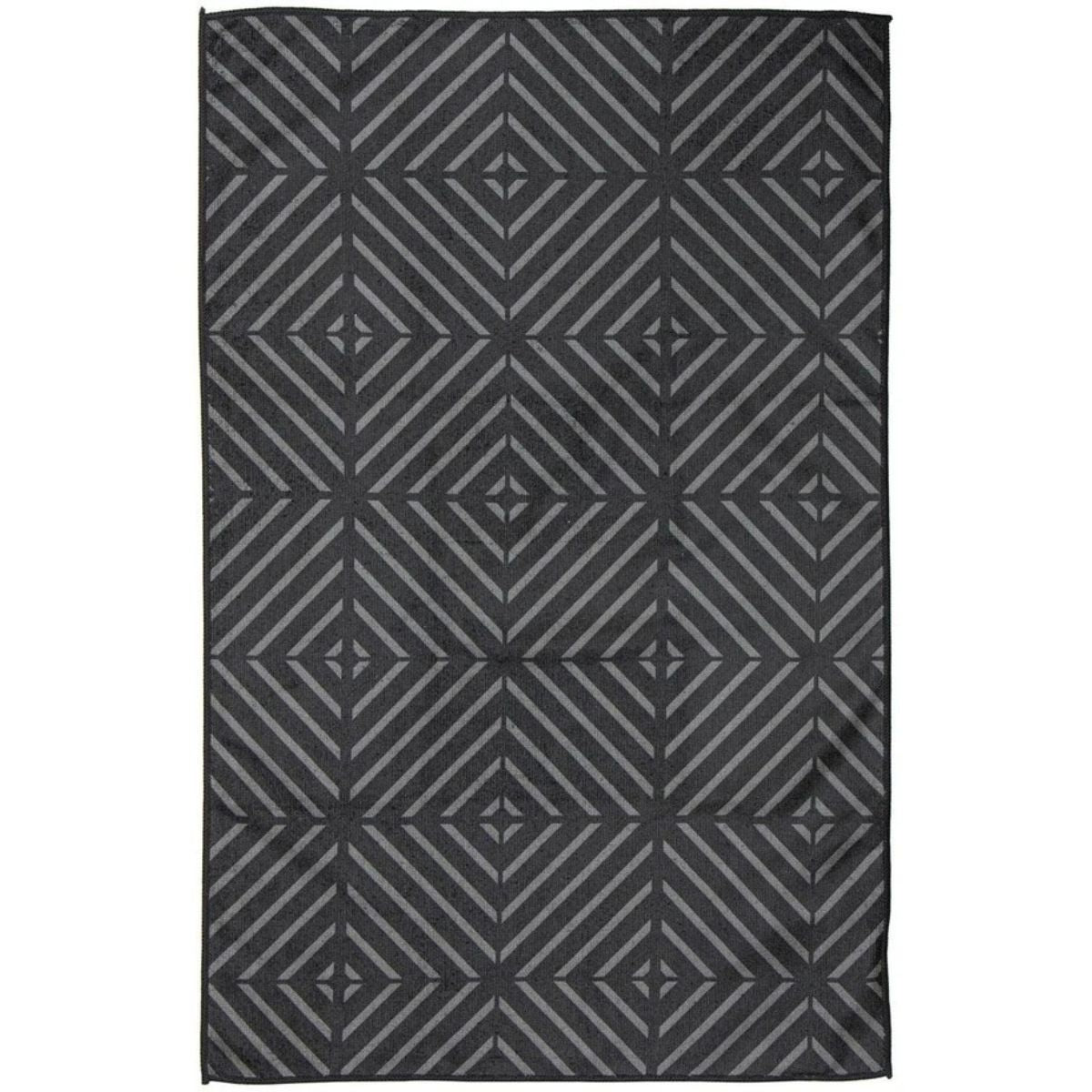 Ladelle Benton Microfibre Tea Towel Charcoal 4 Pack | Minimax