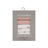 Little Bamboo Muslin Washers Dusty Rose 6 Pack | Minimax