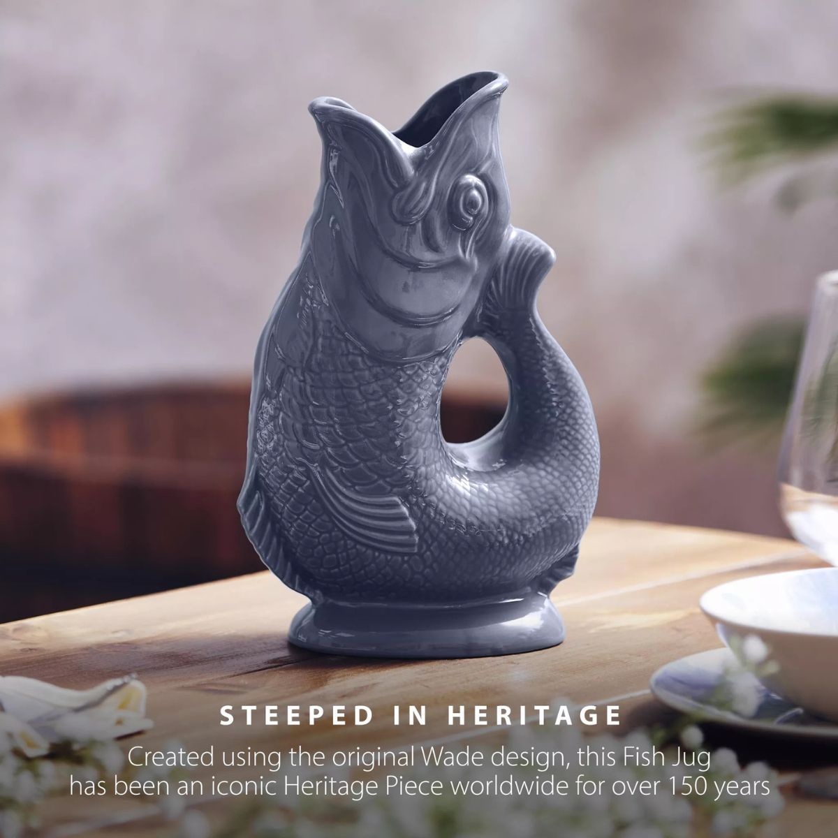 Wade Pottery Fish Jug French Grey 1.2L | Minimax