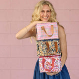 Kollab Lunch Bag Retro Bloom | Minimax - with a woman holding 