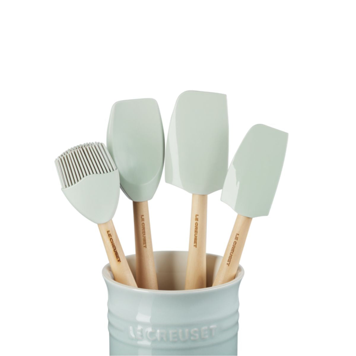 Le Creuset Spatula Set with Crock Sea Salt (5 Piece) | Minimax