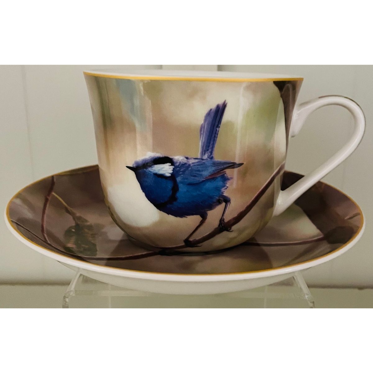 Heritage Breakfast Cup and Saucer Blue Wren | Minimax
